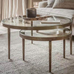 Nkuku Jiya Iron & Glass Nested Coffee Tables